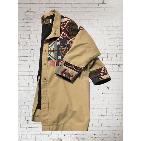 Vintage David James Aztec Tapestry Western Ranch Chore Coat Jacket small - Picture 2 of 9